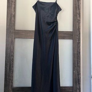 House Of Harlow 1960 Midi Satin Dress Midnight Bl… - image 1